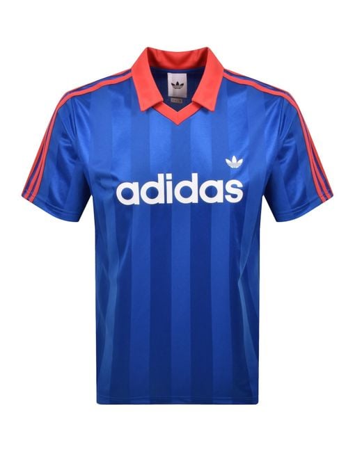 Adidas Originals Blue 3 Stripes T Shirt for men