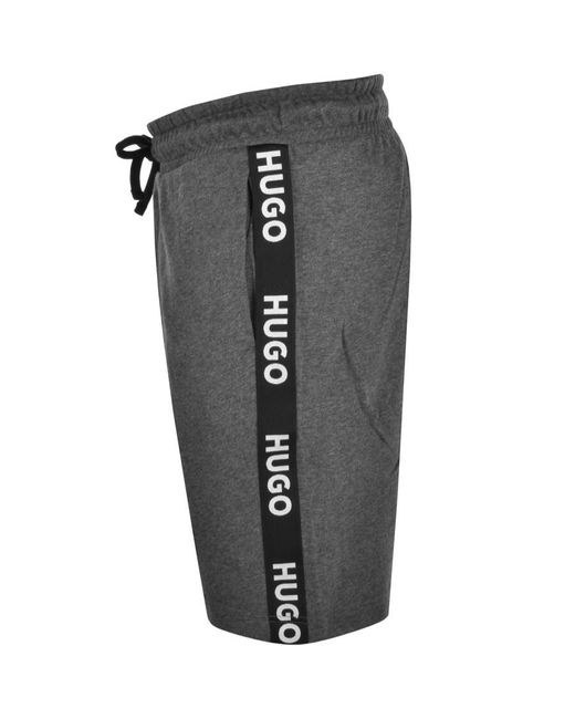 HUGO Gray Lounge Sporty Logo Shorts for men
