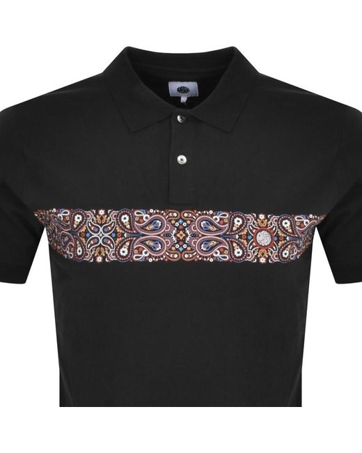 Pretty Green Black Wonderwall Polo T Shirt for men