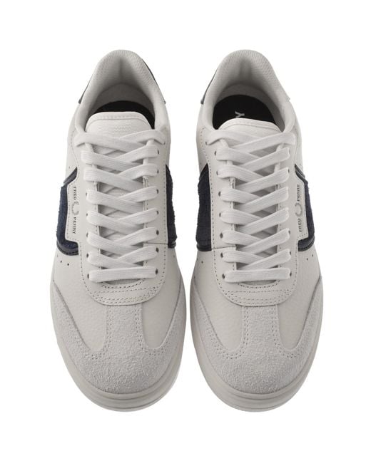 Fred Perry Gray B4 Leather Trainers for men