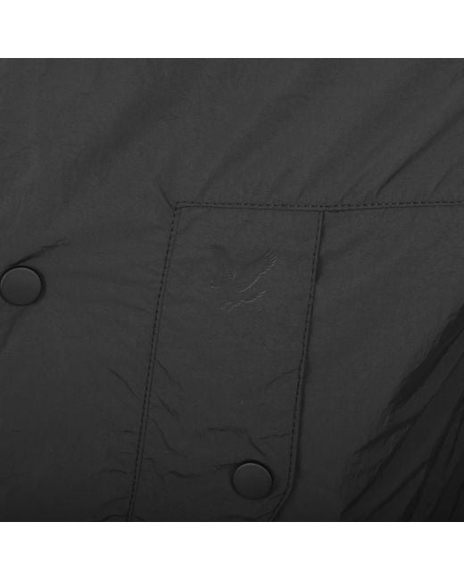 Lyle & Scott Gray Crinkled Nylon Overshirt Ice for men