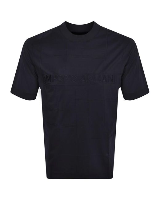 Armani Blue Emporio Lounge Logo T Shirt for men