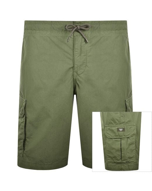 Armani Green Emporio Cargo Shorts for men