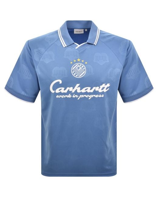 Carhartt Blue Terrace Football T Shirt for men