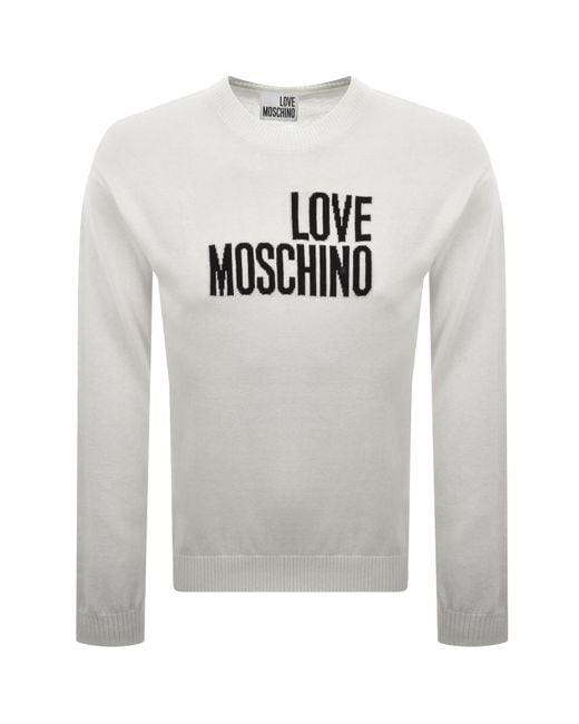 Moschino Gray Knit Sweatshirt Off for men