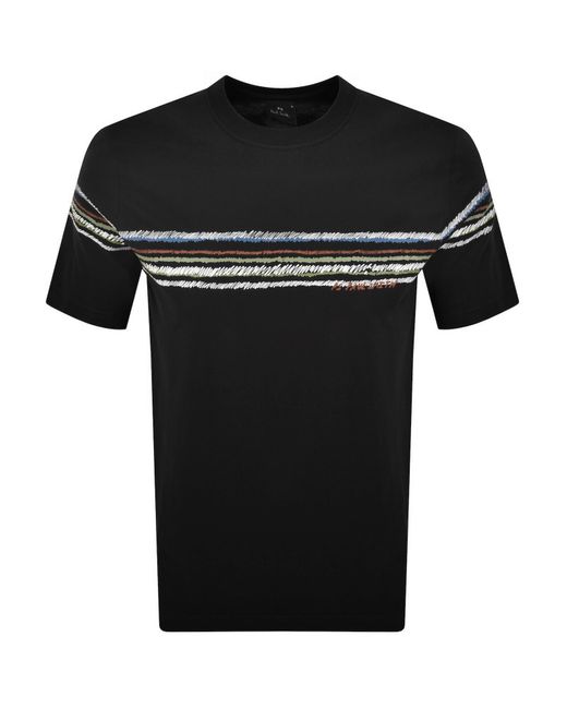 Paul Smith Black Striped Regular Fit T Shirt for men
