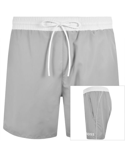 BOSS BUSINESS Gray Boss Starfish Swim Shorts for men