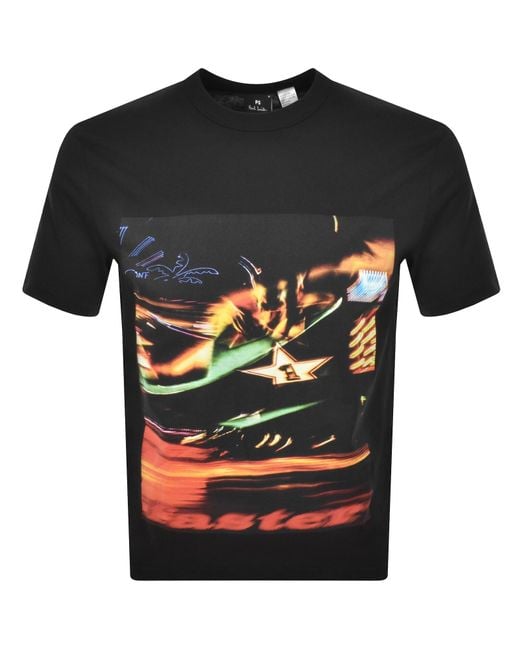 Paul Smith Black Casual Fit Print T Shirt for men
