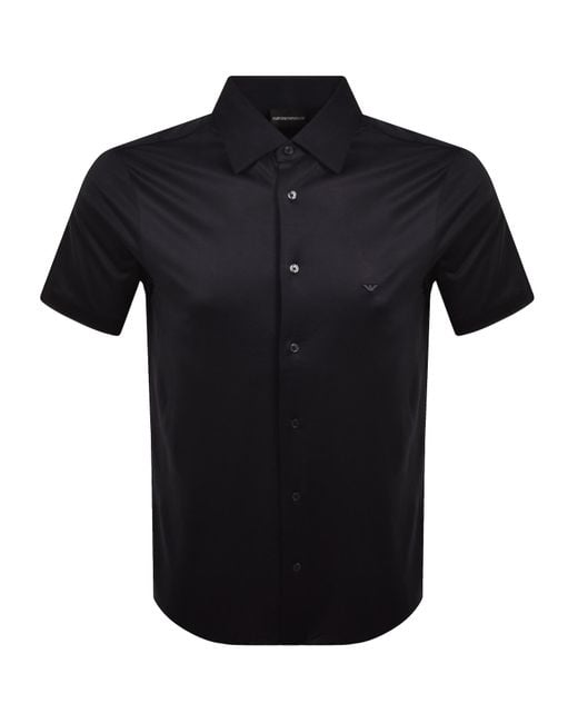 Armani Black Emporio Short Sleeved Shirt for men