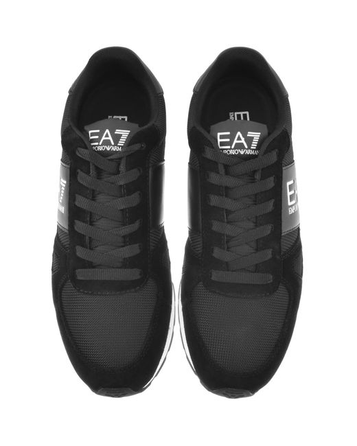 EA7 Black Emporio Armani Logo Trainers for men