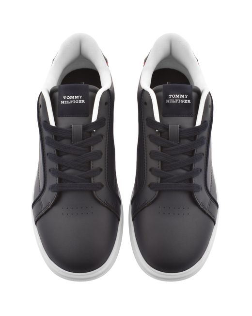 Tommy Hilfiger Black Leather Trainers for men