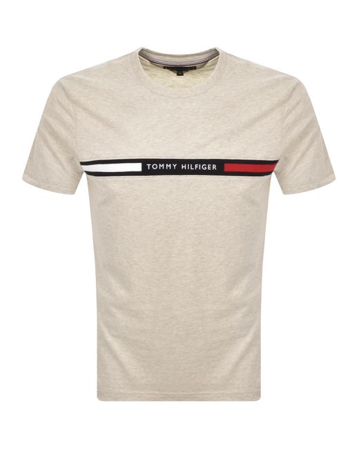 Tommy Hilfiger White Chest Insert T Shirt Oatmilk for men