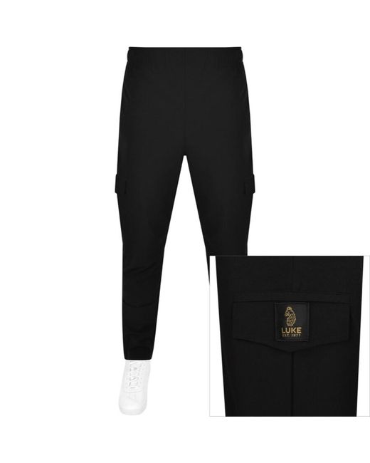 Luke 1977 Black Semantic Woven Trousers for men
