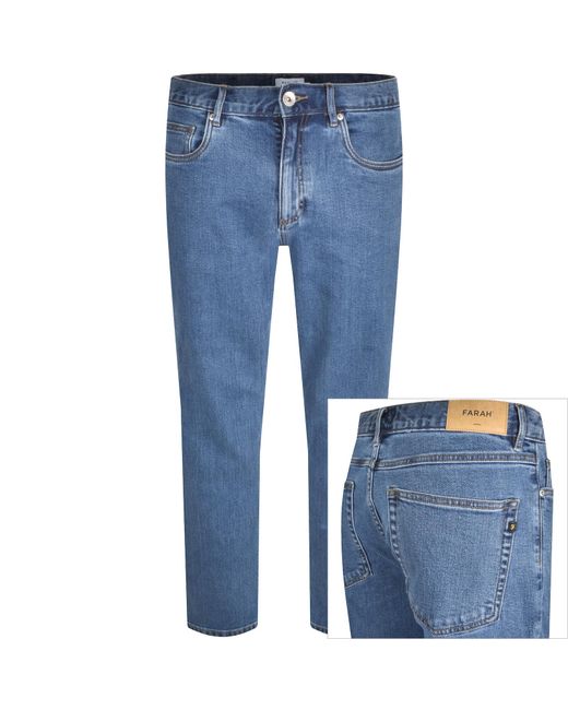 Farah Blue Farah Elm Mid Wash Slim Fit Jeans for men
