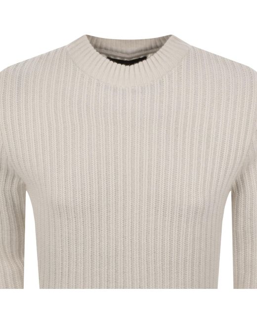 Barbour White Oxham Knit Jumper for men