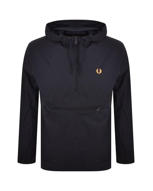 Fred Perry Half Zip Hooded Cagoule Jacket in Blue for Men | Lyst