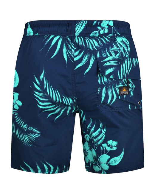 Superdry Blue Hawaiian Swim Shorts for men