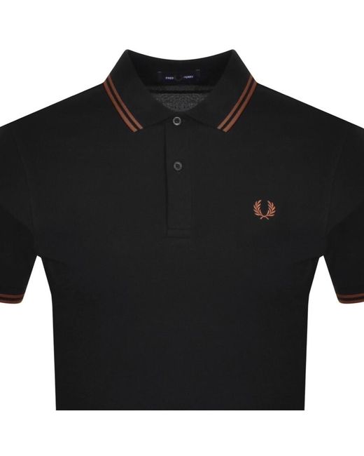 Fred Perry Black Twin Tipped Polo T Shirt for men