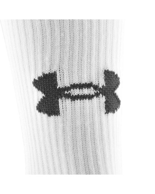Under Armour White 3 Pack Tech Crew Socks for men