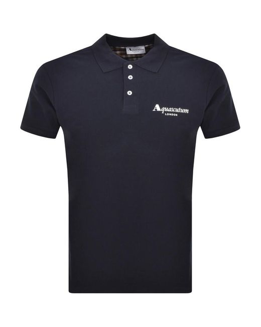 Aquascutum Blue Logo Polo T Shirt for men