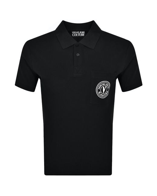 Versace Jeans Black Couture V Emblem Polo for men