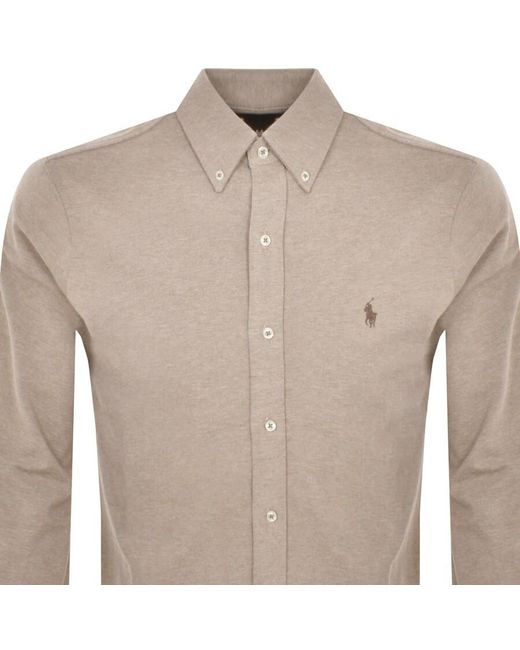 Ralph Lauren Natural Long Sleeve Shirt for men