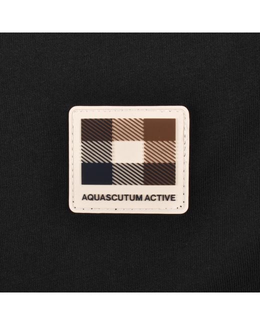 Aquascutum Black Club Check Piping T Shirt for men