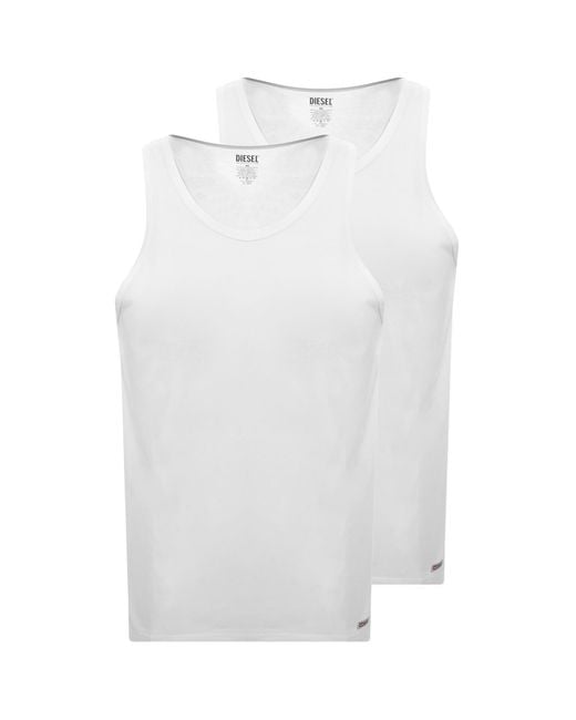 DIESEL White Walty D Core 2 Pack Vests for men