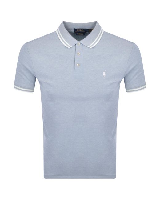 Ralph Lauren Blue Classic Slim Fit Polo T Shirt for men