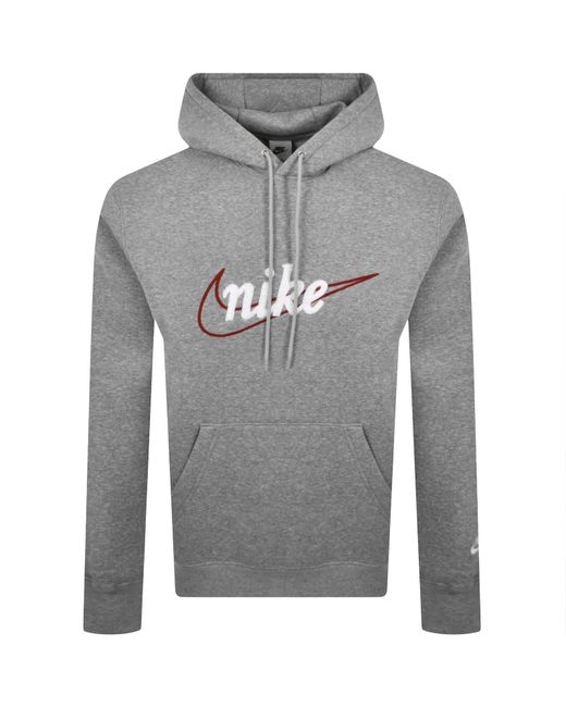 Nike Gray Club Brushed Hoodie for men