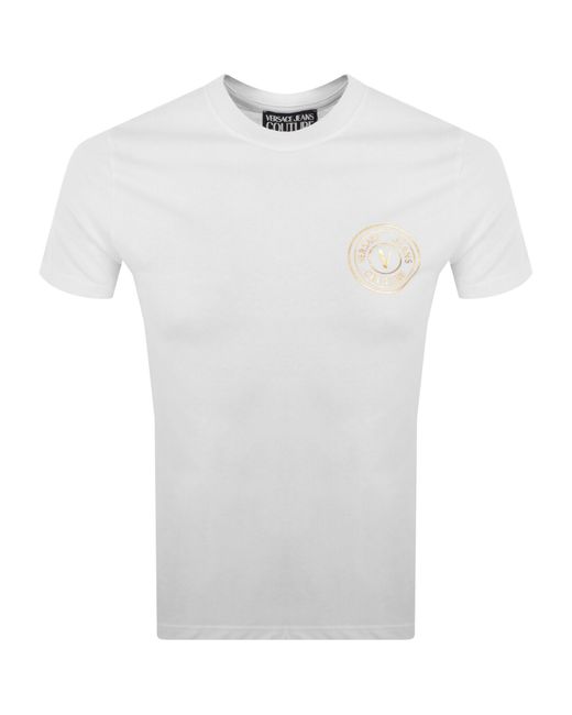 Versace Jeans White Couture Slim Fit Logo T Shirt for men