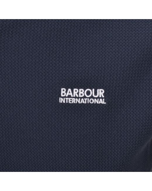 Barbour Blue Milbank Textured Polo for men