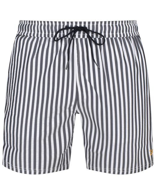 Farah Blue Colbert Stripe Swim Shorts for men