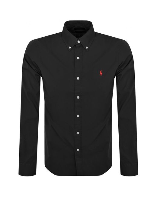 Ralph Lauren Black Slim Fit Sport Shirt for men