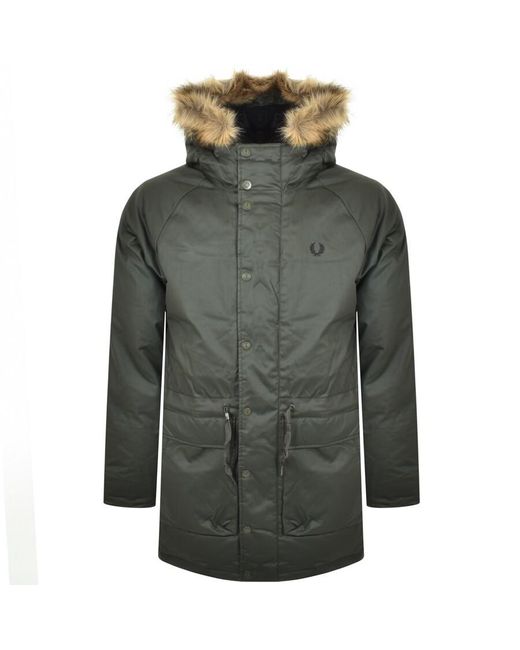 Fred Perry Synthetic Waxed Parka Jacket 