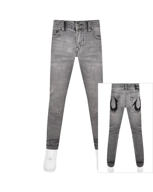 True Religion Gray Rocco Skinny Jeans for men
