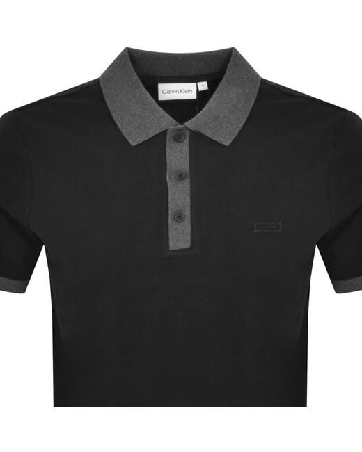Calvin Klein Black Two Tone Polo T Shirt for men