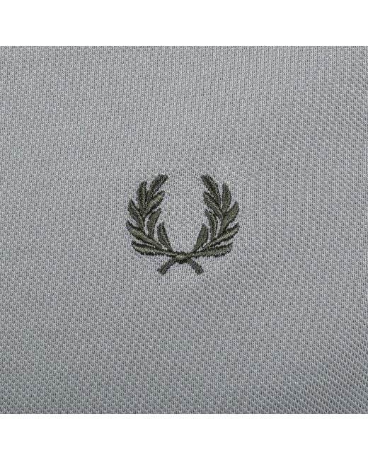 Fred Perry Gray Twin Tipped Cuff T Shirt for men