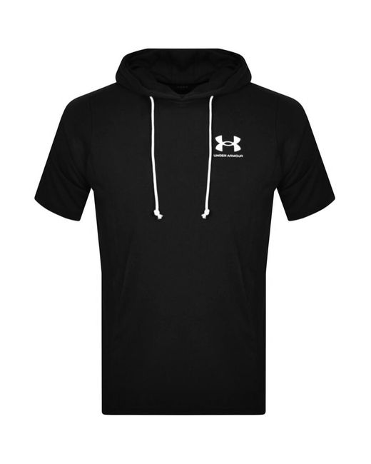 Under Armour Black Terry Short Sleeve Hoodie for men