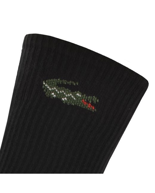 Lacoste Black 6 Pack Sport Crew Socks for men