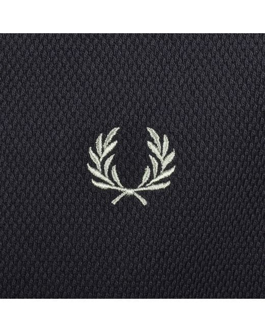 Fred Perry Blue Texture Knit Cardigan for men