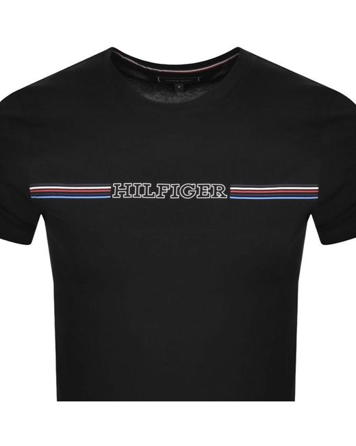 Tommy Hilfiger Black Stripe Slim Fit T Shirt for men