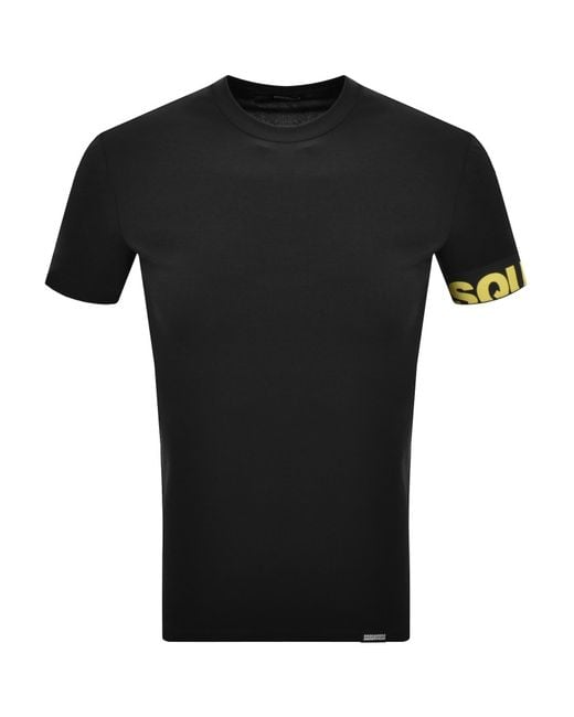 DSquared² Black Sleeve Logo T Shirt for men