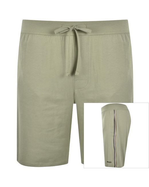BOSS BUSINESS Green Boss Unique Jersey Shorts for men