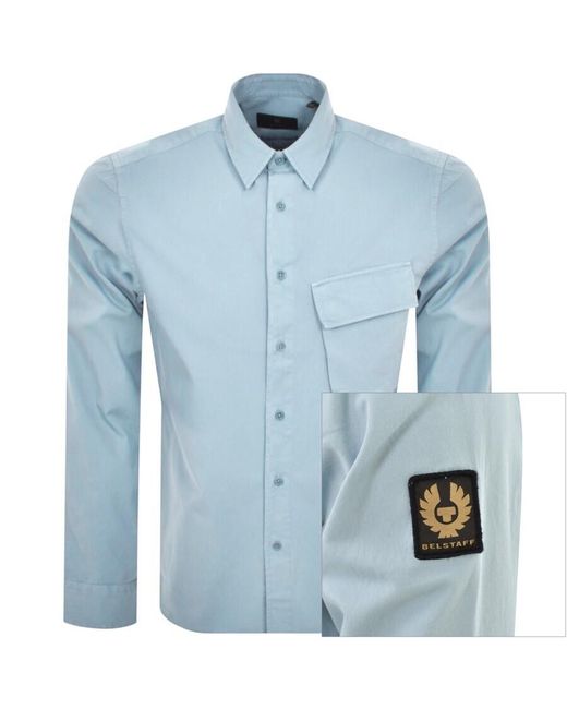 Belstaff Blue Scale Long Sleeved Shirt for men