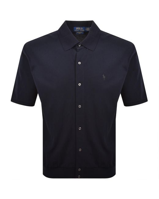 Ralph Lauren Blue Short Sleeve Sport Shirt for men