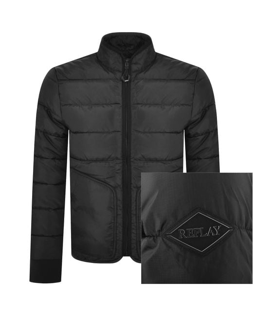 Replay Black Padded Jacket for men