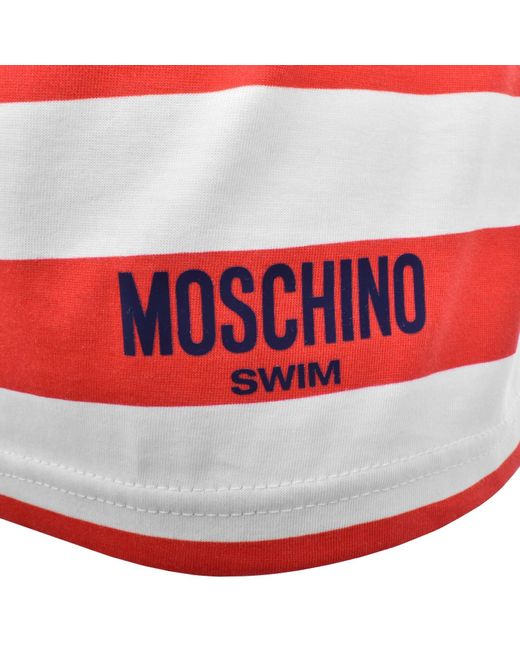 Moschino Red Stripe T Shirt for men