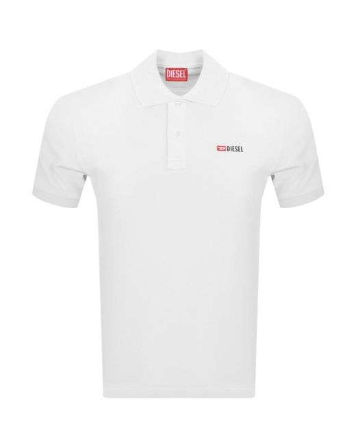 DIESEL White T Smith Div Polo T Shirt for men