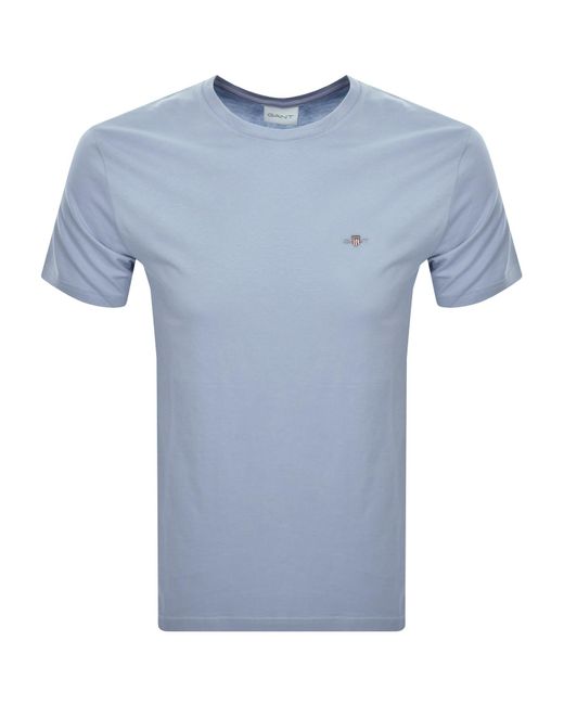 Gant Blue Regular Shield T Shirt Dove for men